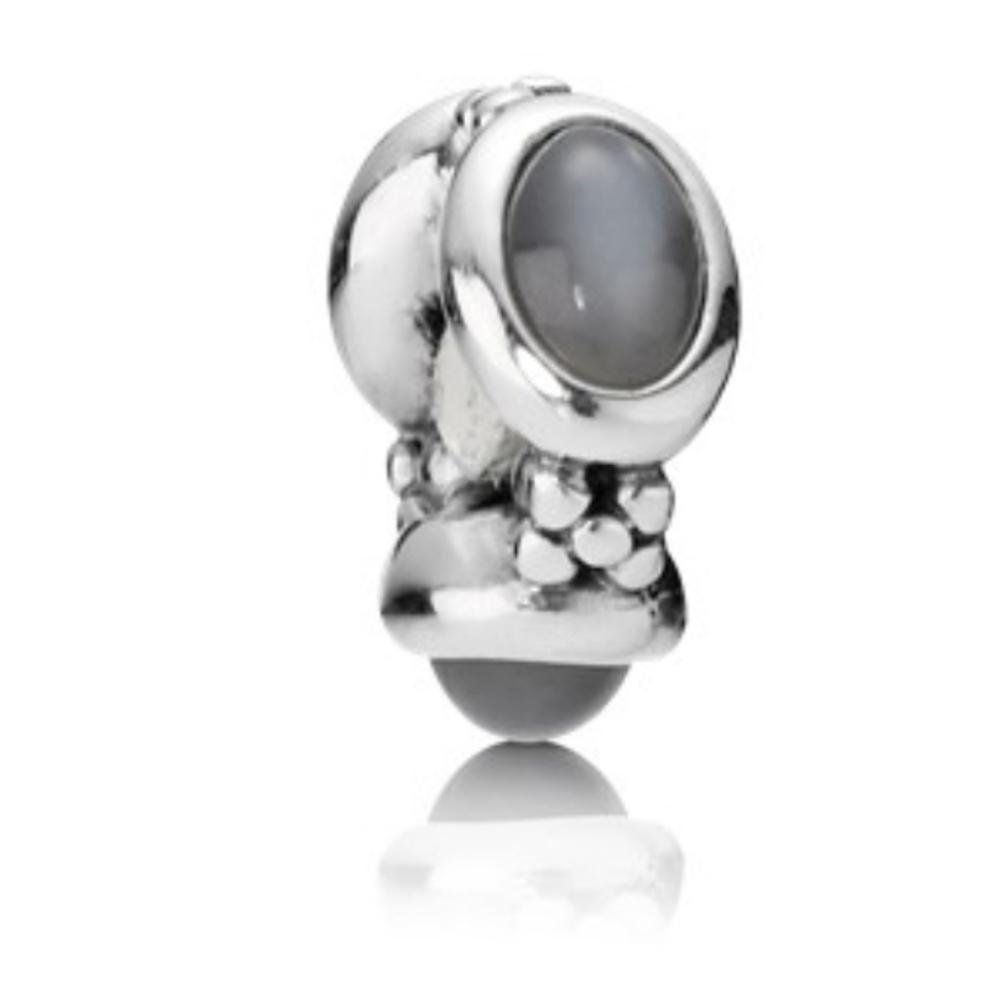 Pandora Silver Charm with Gray Accents